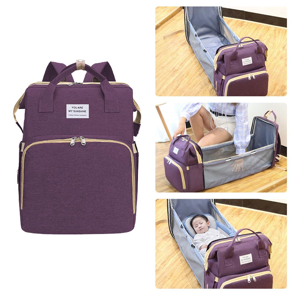 Multifunctional Portable Diaper Bag Folding Baby Travel Large Backpack Baby Bed Diaper Changing Table Pads For Outdoor